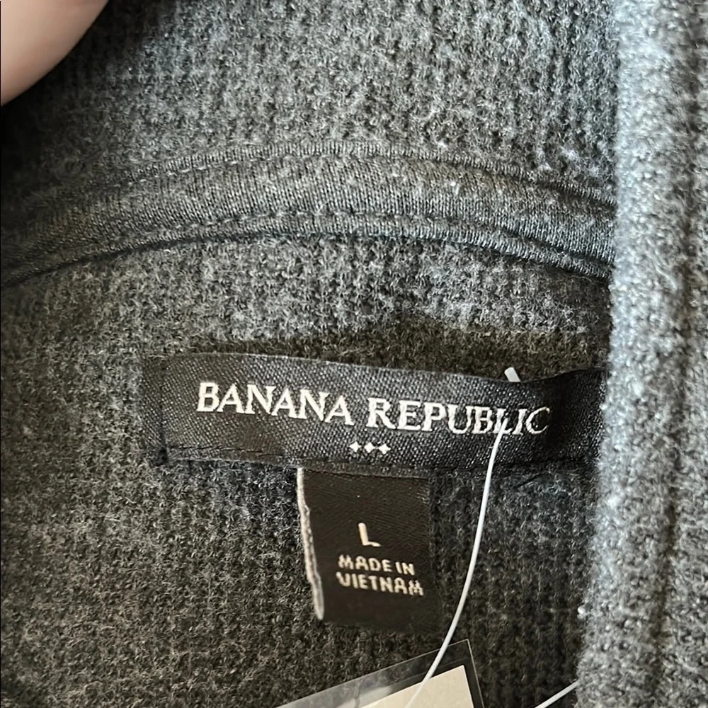Banana Republic Gray Zip Up Sweater with Stand-Up Collar